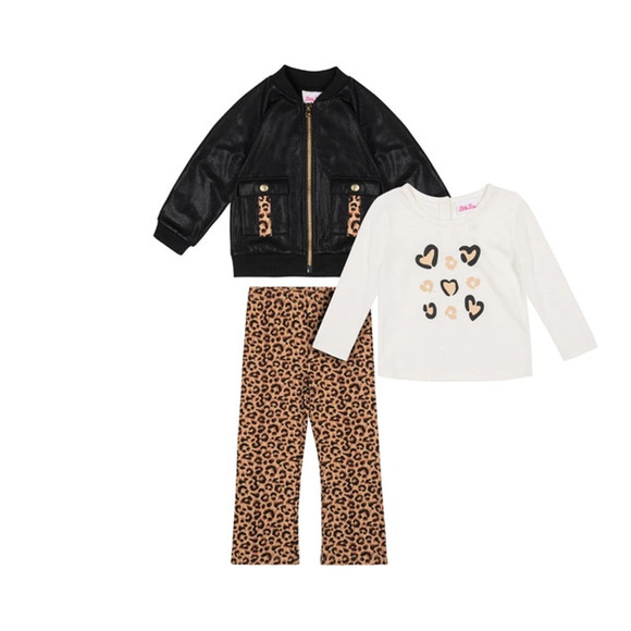 Little Lass Toddler Girls' Jacket, Tee, and Pant 3-Piece Set, Sizes 4T (22) - Picture 3 of 7